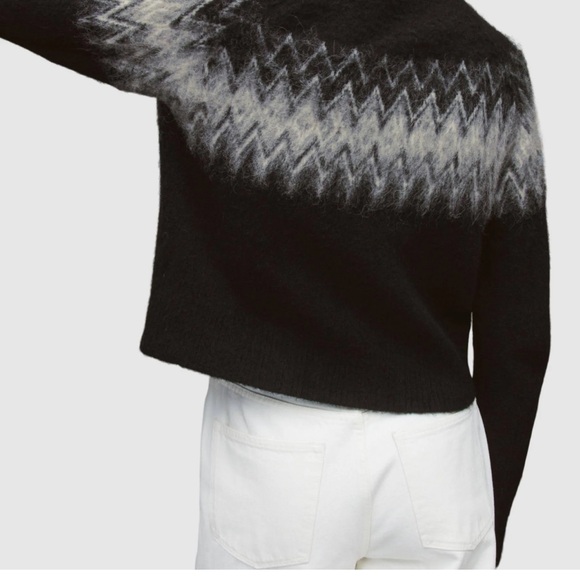 ALL SAINTS CLYDE KNIT JUMPER BLACK WOOL BLEND SWEATER SZ SM - Picture 8 of 11